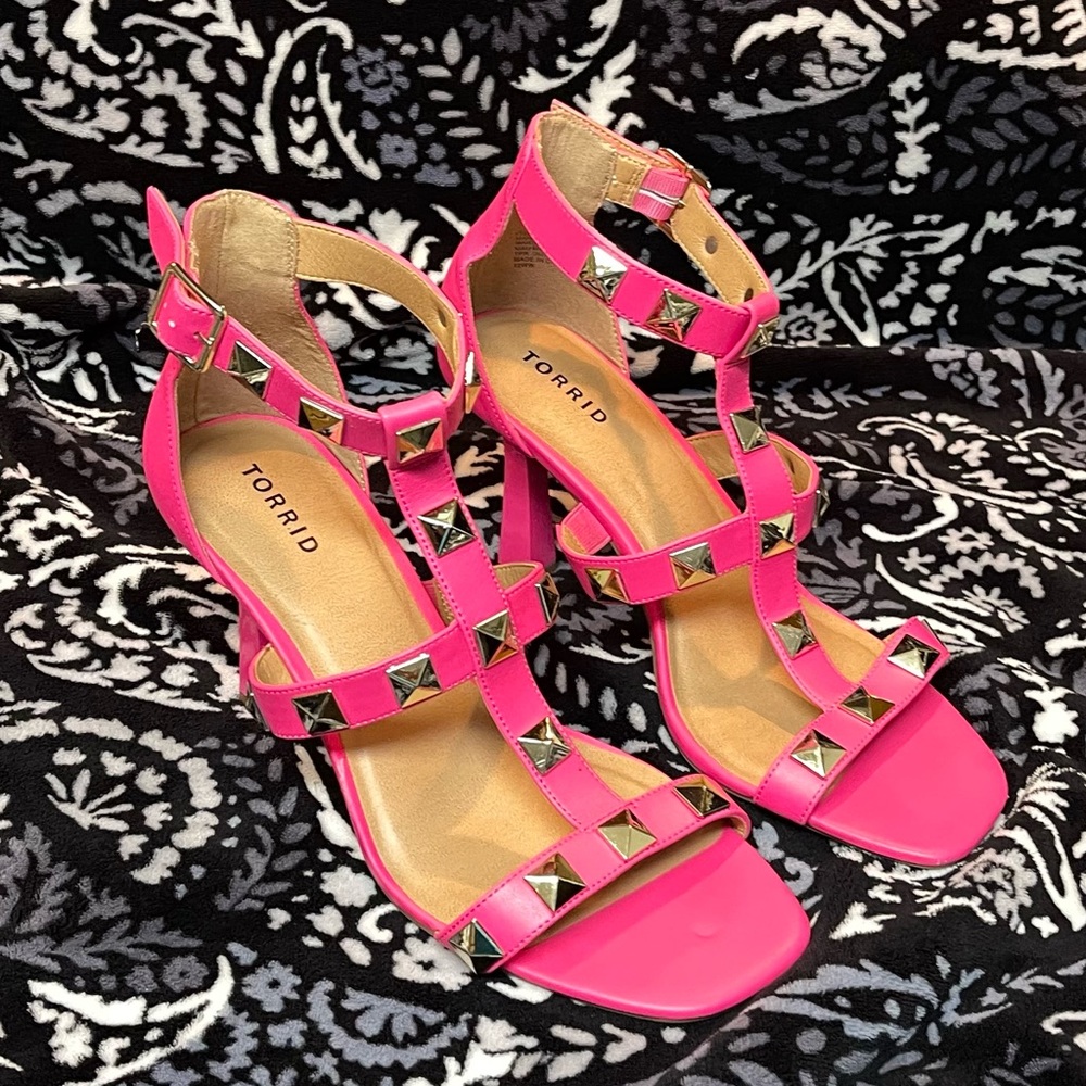 Strappy Pink High Heel Sandals